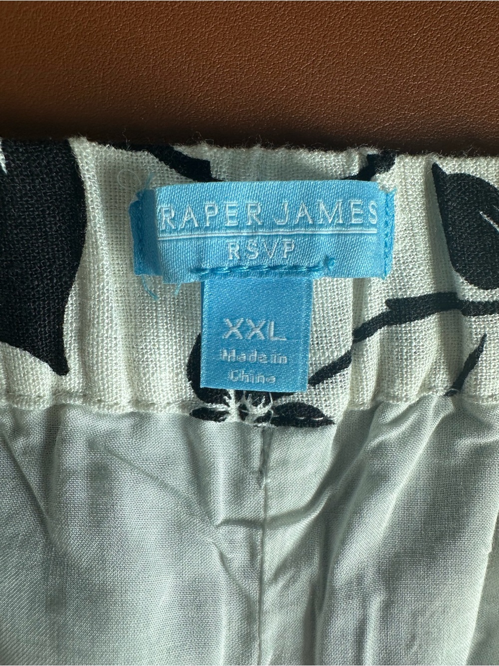 Draper James RSVP Wide Leg Pants Womens XXL Black White Floral Linen Blend Beach - Picture 8 of 8